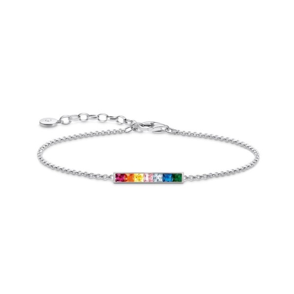 Thomas Sabo Ασημένιο βραχιόλι με πολύχρωμες πέτρες A2068-477-7-L19V Thomas Sabo Ασημένιο βραχιόλι με πολύχρωμες πέτρες A2068-477-7-L19V