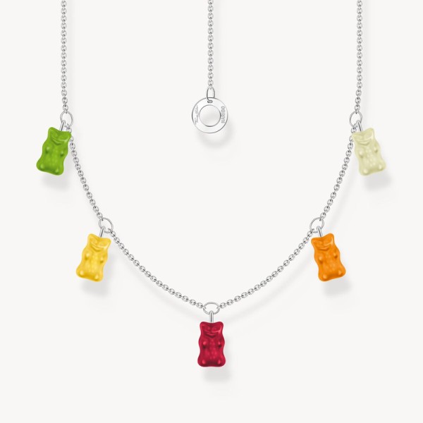 Thomas Sabo Ασημένιο κολιέ με 5 πολύχρωμες χρυσές αρκούδες KE2205-017-7 Thomas Sabo Ασημένιο κολιέ με 5 πολύχρωμες χρυσές αρκούδες KE2205-017-7