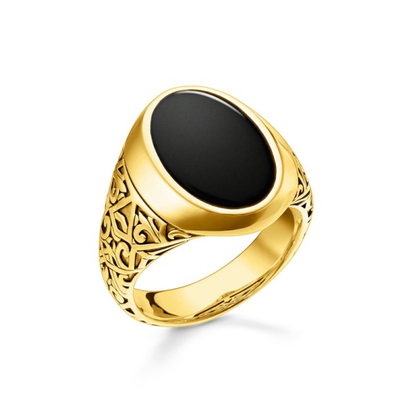 Thomas Sabo Δαχτυλίδι μαύρο-χρυσό TR2242-177-11-64 Thomas Sabo Δαχτυλίδι μαύρο-χρυσό TR2242-177-11-64