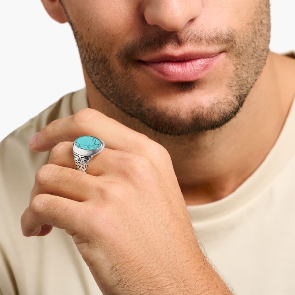 Thomas Sabo Δαχτυλίδι τιρκουάζ TR2242-878-17-64 Thomas Sabo Δαχτυλίδι τιρκουάζ TR2242-878-17-64