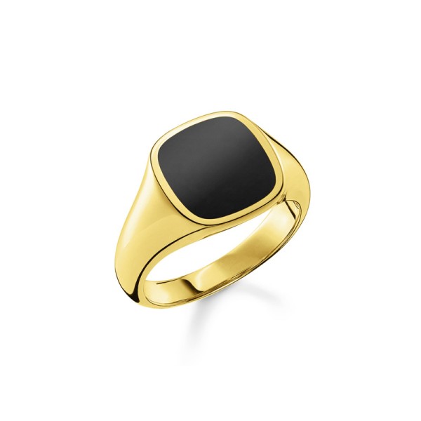 Thomas Sabo Δαχτυλίδι κλασικό μαύρο-χρυσό TR2332-177-11-62 Thomas Sabo Δαχτυλίδι κλασικό μαύρο-χρυσό TR2332-177-11-62