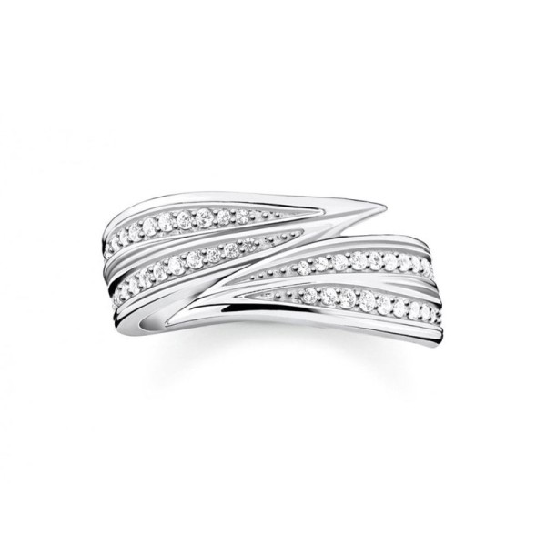 THOMAS SABO Δαχτυλίδι από ασημί λευκό φύλλο TR2283-051-14 THOMAS SABO Δαχτυλίδι από ασημί λευκό φύλλο TR2283-051-14