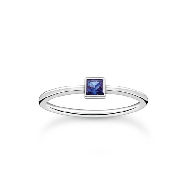 Thomas Sabo ασημί μπλε πέτρινο δαχτυλίδι TR2395-699-32 Thomas Sabo ασημί μπλε πέτρινο δαχτυλίδι TR2395-699-32