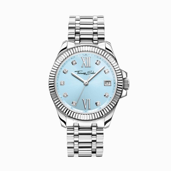 Thomas Sabo Γυναικείο ρολόι Divine Blue με γαλάζιο καντράν και λευκές πέτρες ασημί WA0405-201-209 Thomas Sabo Γυναικείο ρολόι Divine Blue με γαλάζιο καντράν και λευκές πέτρες ασημί WA0405-201-209