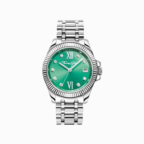 Thomas Sabo Πράσινο Ασημί Ρολόι WA0404-201-211-33MM Thomas Sabo Πράσινο Ασημί Ρολόι WA0404-201-211-33MM