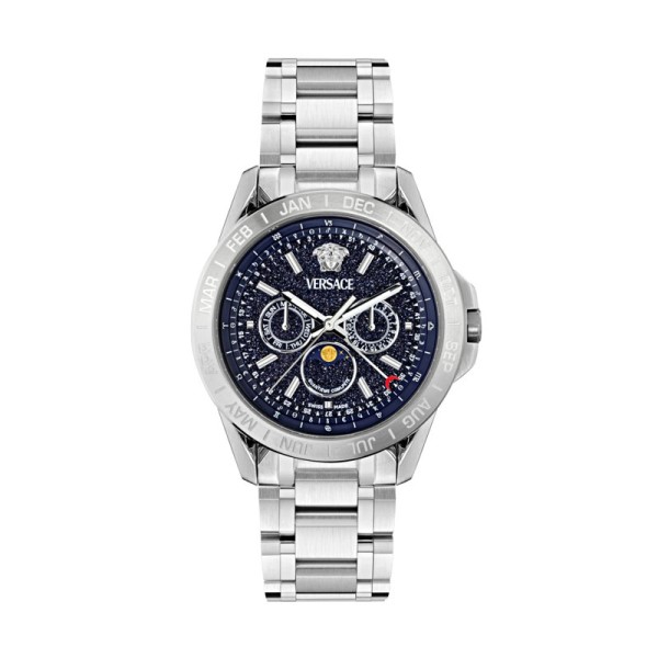 Versace Ρολόι από ανοξείδωτο ατσάλι V-Galaxy Moonphase VE0K00125 Versace Ρολόι από ανοξείδωτο ατσάλι V-Galaxy Moonphase VE0K00125