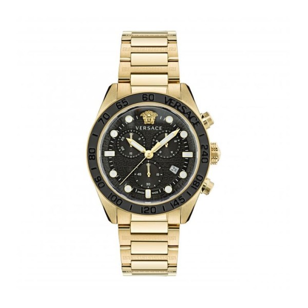 Versace Ανδρικό Ρολόι Greca Χρονογράφος με Χρυσό Μεταλλικό Μπρασελέ VE6K00523 Versace Ανδρικό Ρολόι Greca Χρονογράφος με Χρυσό Μεταλλικό Μπρασελέ VE6K00523