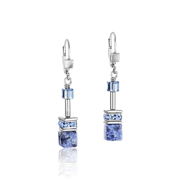Σκουλαρίκια GeoCUBE® από σοδαλίτη & μπλε αιματίτη COEUR DE LION Σκουλαρίκια GeoCUBE® από σοδαλίτη & μπλε αιματίτη COEUR DE LION