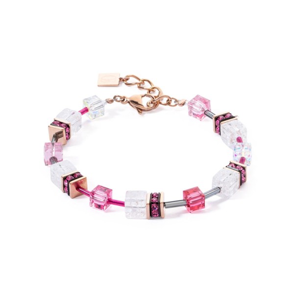 COEUR DE LION GeoCUBE® Bραχιόλι ροζ λευκό 3018300400 COEUR DE LION GeoCUBE® Bραχιόλι ροζ λευκό 3018300400