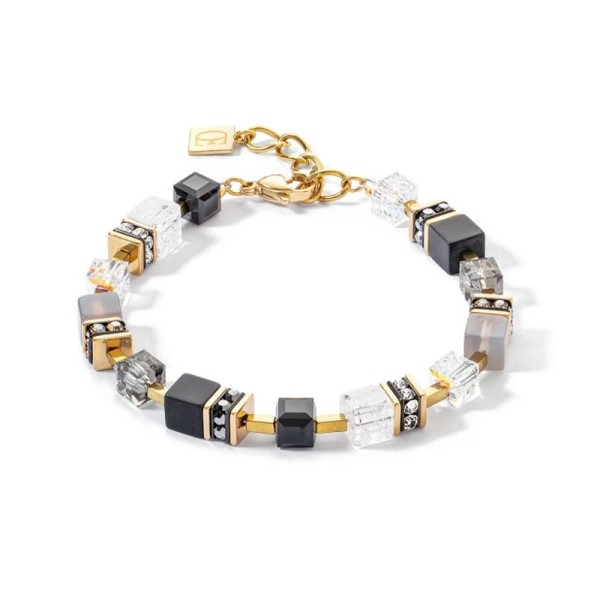 COEUR DE LION GeoCUBE® Πολύτιμο βραχιόλι σε χρυσό-μαύρο 3039301316 COEUR DE LION GeoCUBE® Πολύτιμο βραχιόλι σε χρυσό-μαύρο 3039301316