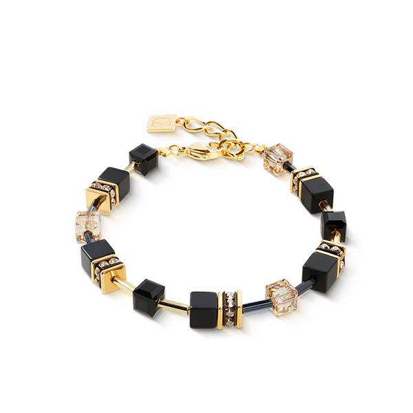 Coeur De Lion GeoCUBE® Βραχιόλι από μαύρο χρυσό και όνυχα 4018301316 Coeur De Lion GeoCUBE® Βραχιόλι από μαύρο χρυσό και όνυχα 4018301316