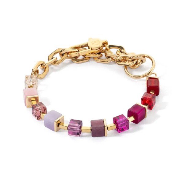 COEUR DE LION GeoCUBE® Βραχιόλι Cube Fusion Charm χρυσό-κόκκινο 4712300803 COEUR DE LION GeoCUBE® Βραχιόλι Cube Fusion Charm χρυσό-κόκκινο 4712300803