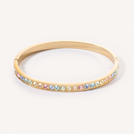 Coeur de Lion Bangle από ανοξείδωτο ατσάλι & κρύσταλλα χρυσό multi pastel 19 0131371590