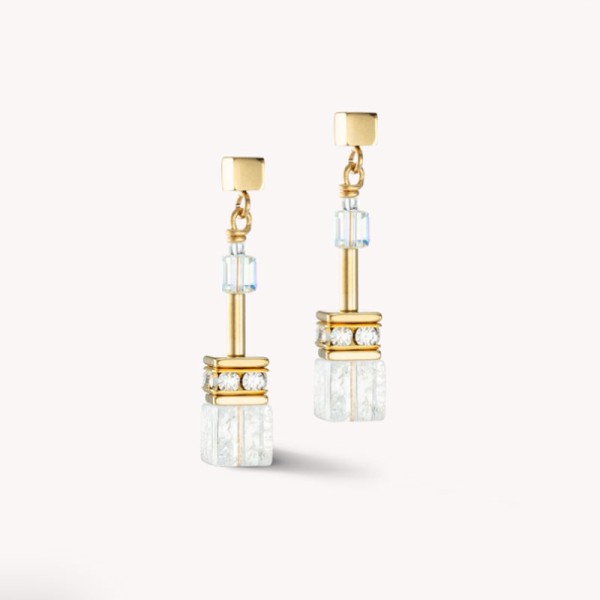 COEUR DE LION GeoCUBE® Εικονική Φύση σκουλαρίκια χρυσό λευκό 3018211416 COEUR DE LION GeoCUBE® Εικονική Φύση σκουλαρίκια χρυσό λευκό 3018211416