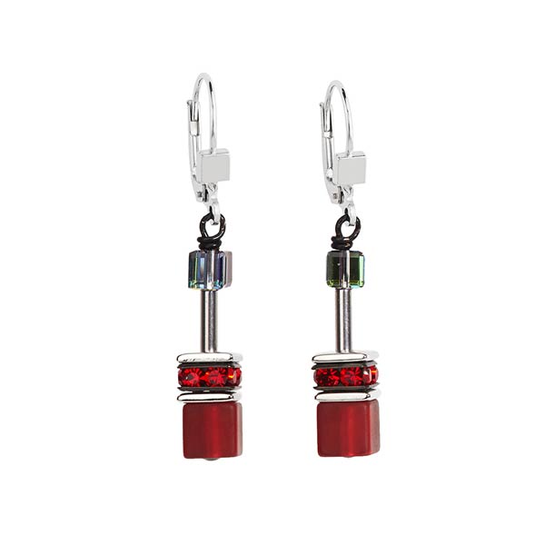 Coeur De Lion Σκουλαρίκια GeoCUBE κόκκινο 4014200312 Coeur De Lion Σκουλαρίκια GeoCUBE κόκκινο 4014200312