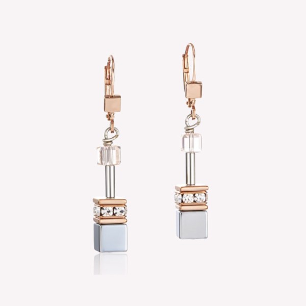 COEUR DE LION GeoCUBE® Σκουλαρίκια αχάτης μποτσουάνα & βερίκοκο αιματίτη 4017200230 COEUR DE LION GeoCUBE® Σκουλαρίκια αχάτης μποτσουάνα & βερίκοκο αιματίτη 4017200230