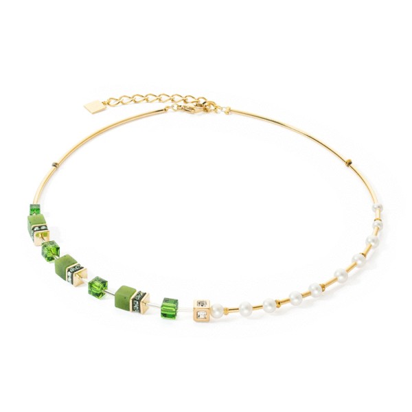 COEUR DE LION Κολιέ GeoCUBE® χρυσοπράσινο με πέρλες 1122100516 COEUR DE LION Κολιέ GeoCUBE® χρυσοπράσινο με πέρλες 1122100516