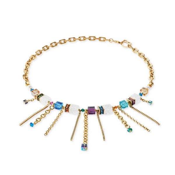 COEUR DE LION GeoCUBE® Κολιέ Sunray Cube Couture χρυσό-πολύχρωμο 3020101516 COEUR DE LION GeoCUBE® Κολιέ Sunray Cube Couture χρυσό-πολύχρωμο 3020101516