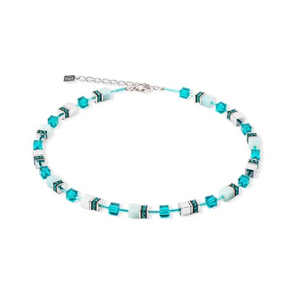 COEUR DE LION GeoCUBE® Ασημί-πράσινο κολιέ Iconic Precious 4010100548 COEUR DE LION GeoCUBE® Ασημί-πράσινο κολιέ Iconic Precious 4010100548