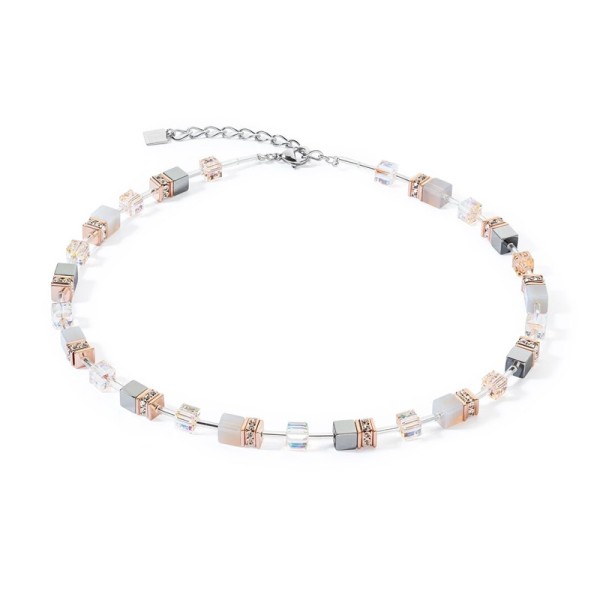 COEUR DE LION GeoCUBE® Κολιέ Iconic Precious από ροζ χρυσό και ροδακινί 4017100235 COEUR DE LION GeoCUBE® Κολιέ Iconic Precious από ροζ χρυσό και ροδακινί 4017100235