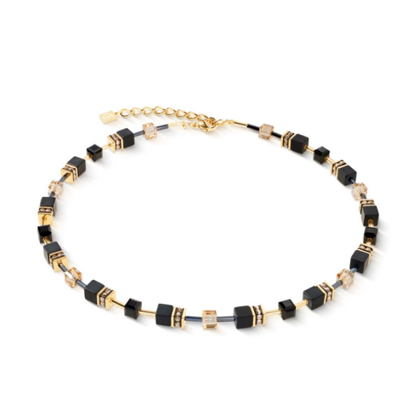 Coeur de lion Κολιέ GeoCUBE® Μαύρο Με Χρυσό 4018101316