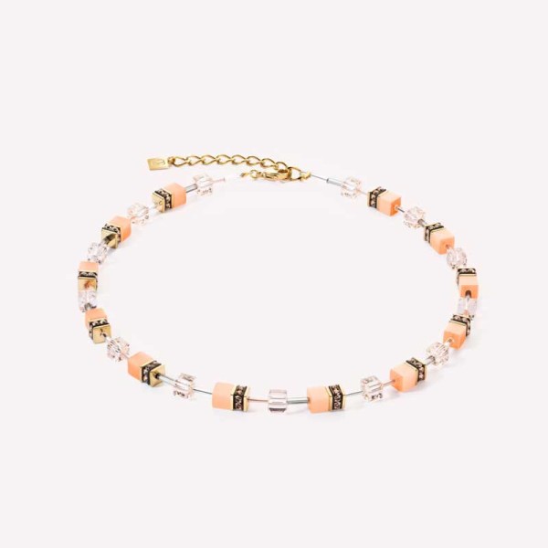 COEUR DE LION GeoCUBE® Εμβληματικό μονοχρυσό κολιέ Apricot Crush 4020100230 COEUR DE LION GeoCUBE® Εμβληματικό μονοχρυσό κολιέ Apricot Crush 4020100230