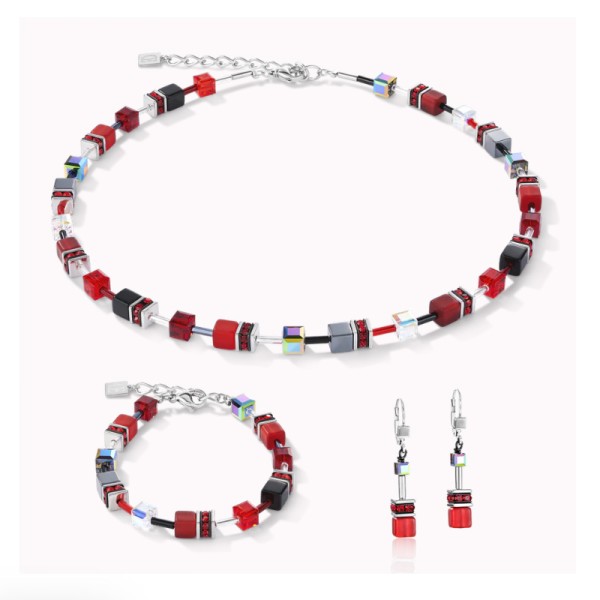 Coeur De Lion Σκουλαρίκια GeoCUBE κόκκινο 4014200312 Coeur De Lion Σκουλαρίκια GeoCUBE κόκκινο 4014200312