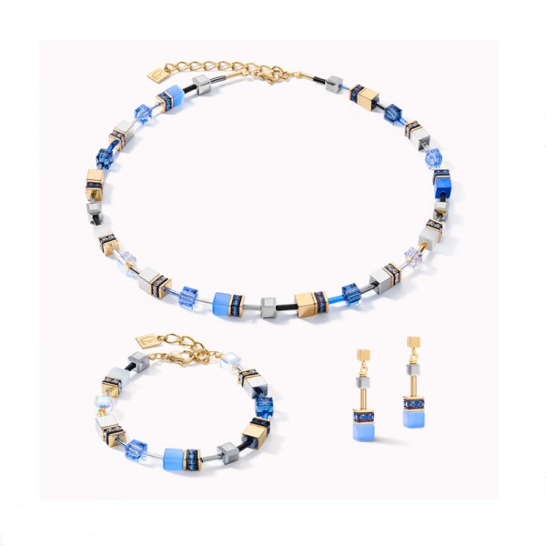 Coeur De Lion Κολιέ GeoCUBE® μπλε-χρυσό 2839100716 Coeur De Lion Κολιέ GeoCUBE® μπλε-χρυσό 2839100716