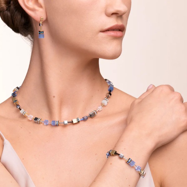 Coeur De Lion Κολιέ GeoCUBE® μπλε-χρυσό 2839100716 Coeur De Lion Κολιέ GeoCUBE® μπλε-χρυσό 2839100716