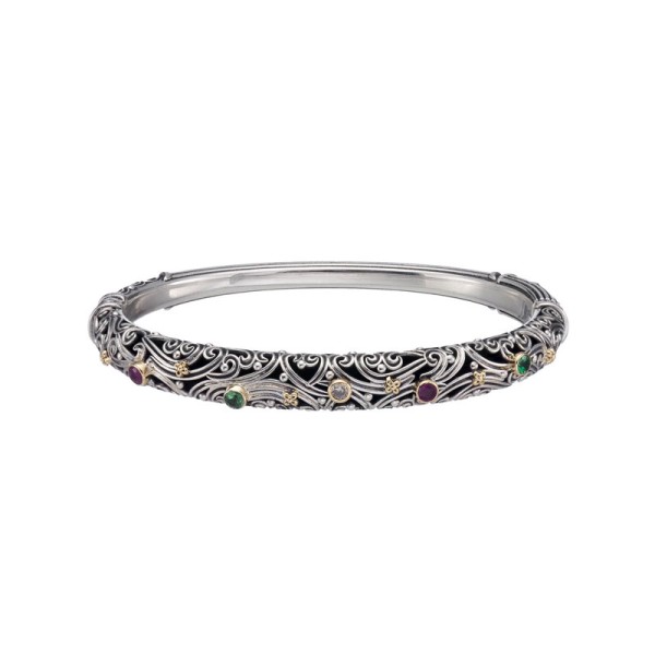 Gerochristo Πολύχρωμο βραχιόλι Πολύτιμοι λίθοι σε χρυσό 18 καρατίων και ασήμι 6602 Gerochristo Πολύχρωμο βραχιόλι Πολύτιμοι λίθοι σε χρυσό 18 καρατίων και ασήμι 6602