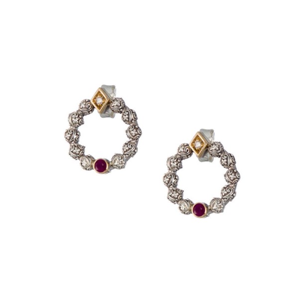 Gerochristo Σκουλαρίκια από χρυσό 18 καρατίων και ασήμι 900 με πολύτιμους λίθους 10007 Gerochristo Σκουλαρίκια από χρυσό 18 καρατίων και ασήμι 900 με πολύτιμους λίθους 10007