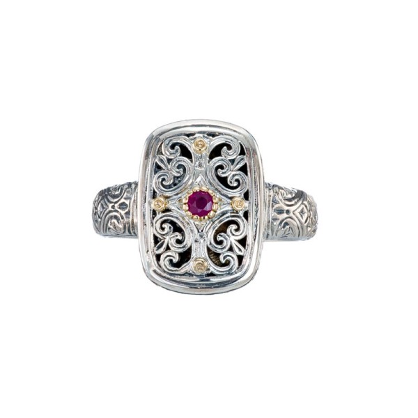 Gerochristo Μεσογειακό δαχτυλίδι σε ασήμι από χρυσό 18 καρατίων 20273