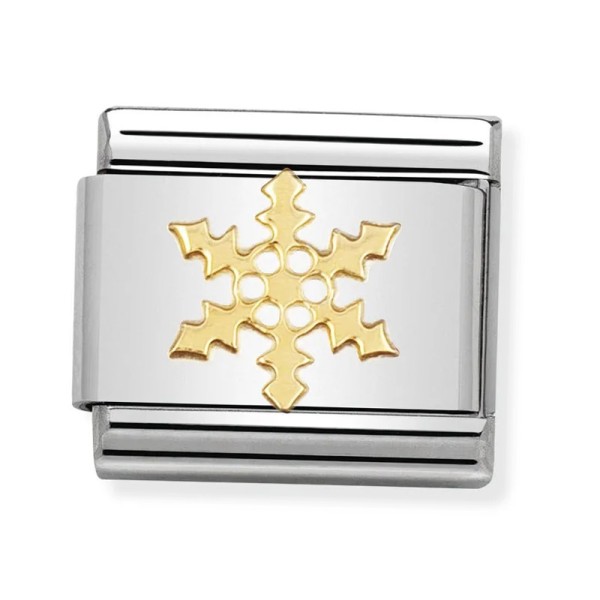  NOMINATION Συνθέσιμος Σύνδεσμος ατσάλι Χρυσός 18Κ Χιονονιφάδα 030109/14