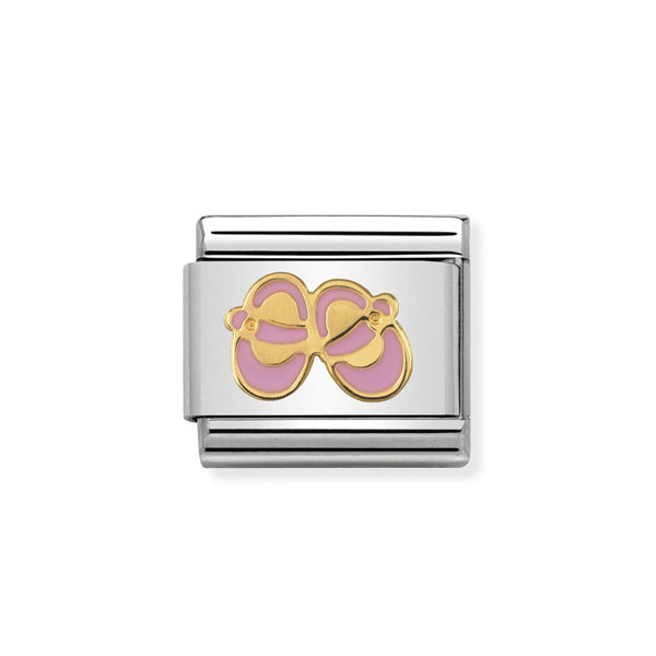 Nomination Composable Κλασικός Σύνδεσμος Βρεφικά παπούτσια ροζ από χρυσό 18 καρατίων 030242/37