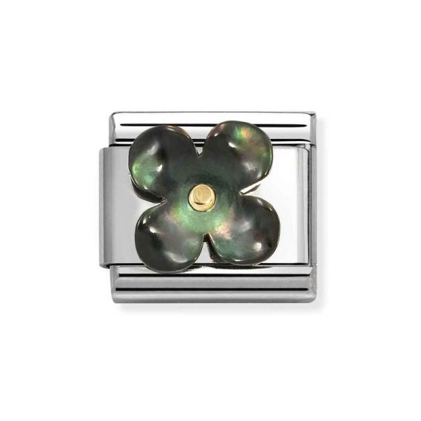 Nomination Κλασικό Unisex Σύνδεσμος Λουλούδι Μαύρο Mother of Pearl 030521/22