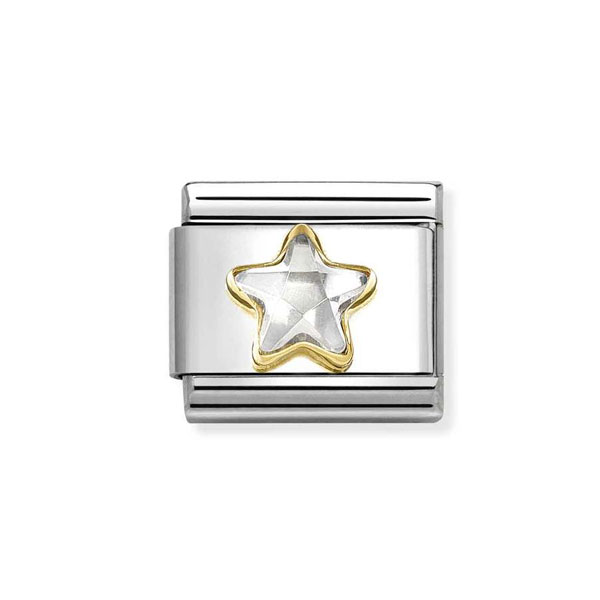 Nomination Σύνδεσμος Κλασικός Unisex ζιργκόν με Λευκό Αστέρι 030614/010