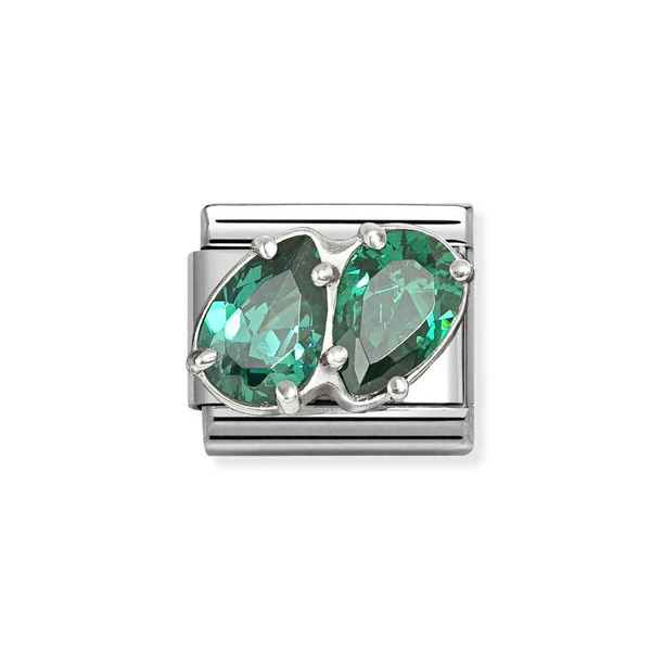 Nomination Σύνδεσμος Κλασικός Unisex Σύνθετος Σταγόνες Πράσινες 330329/12