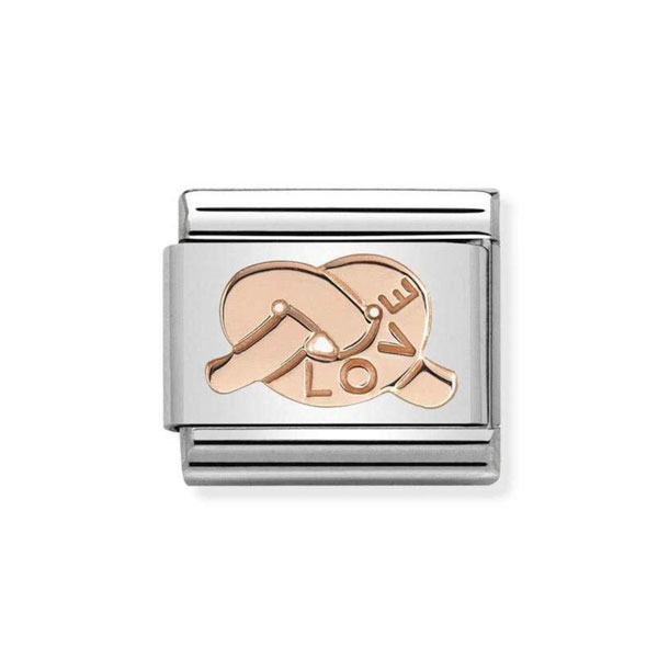 NOMINATION ITALY Classic Link κόμπος love ροζ χρυσό 9Κ