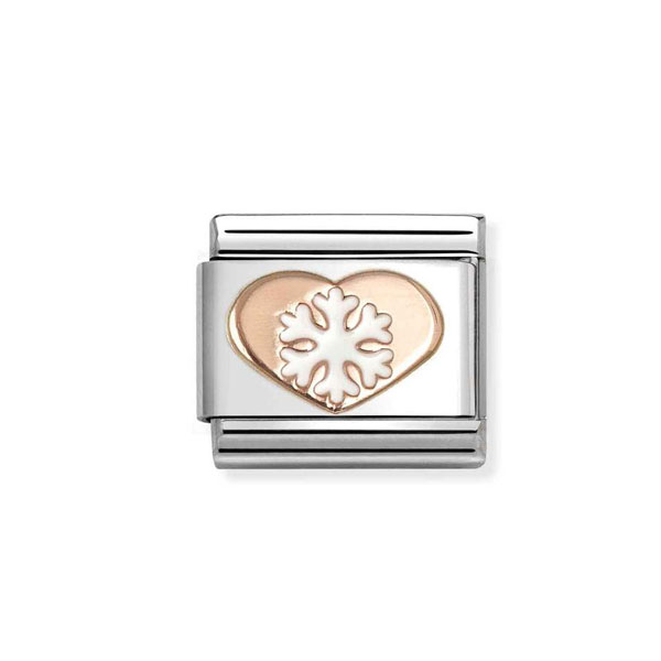 Nomination Σύνδεσμος Κλασικός Σχήμα Καρδιά με Χιονονιφάδα 430202/45