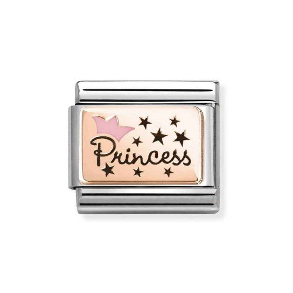 Nomination Σύνθετο κλασικό Unisex στέμμα Link Princess ροζ 430204/02