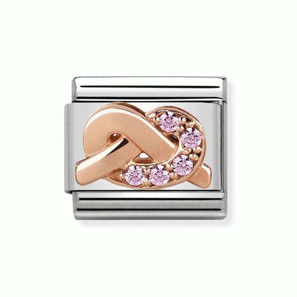 Nomination Composable Classic Link ροζ χρυσός 9Κ κόμπος με ροζ ζιργκόν 430302/07 Nomination Composable Classic Link ροζ χρυσός 9Κ κόμπος με ροζ ζιργκόν 430302/07