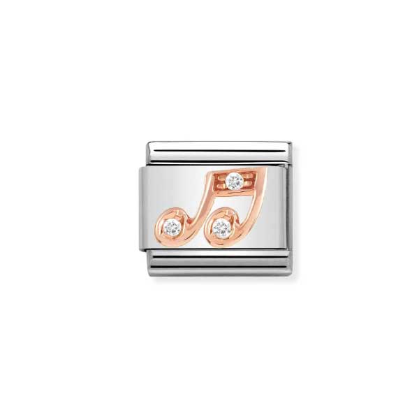 Nomination Composable κλασικός σύνδεσμος ροζ χρυσό μουσική νότα με CZ 430305/25 Nomination Composable κλασικός σύνδεσμος ροζ χρυσό μουσική νότα με CZ 430305/25