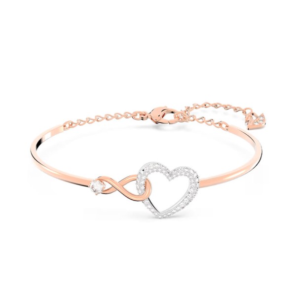 Swarovski Άκαμπτο βραχιόλι Hyperbola Άπειρο και καρδιά, Λευκό, Φινίρισμα από διάφορα μέταλλα 5518869 Swarovski Άκαμπτο βραχιόλι Hyperbola Άπειρο και καρδιά, Λευκό, Φινίρισμα από διάφορα μέταλλα 5518869
