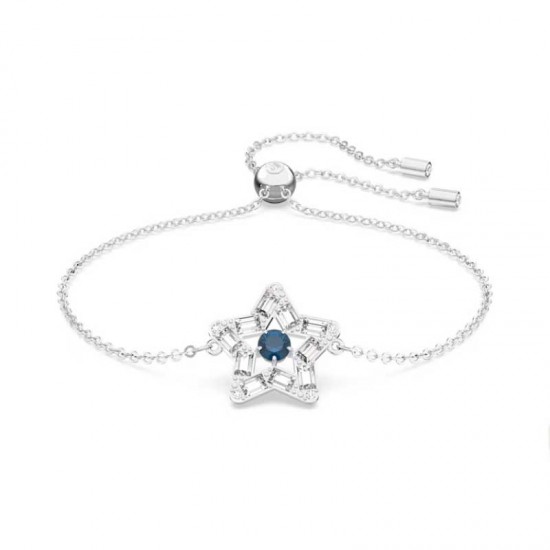 Swarovski Βραχιόλι Stella Μικτά κοψίματα Αστέρι Μπλε Ρόδιο 5639187