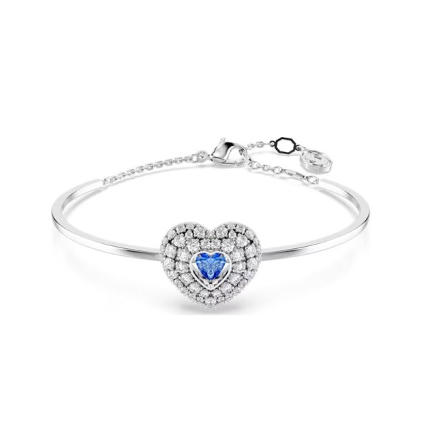 Swarovski Άκαμπτο βραχιόλι Hyperbola Καρδιά, Μπλε, Επιμετάλλωση ροδίου 5680393 Swarovski Άκαμπτο βραχιόλι Hyperbola Καρδιά, Μπλε, Επιμετάλλωση ροδίου 5680393