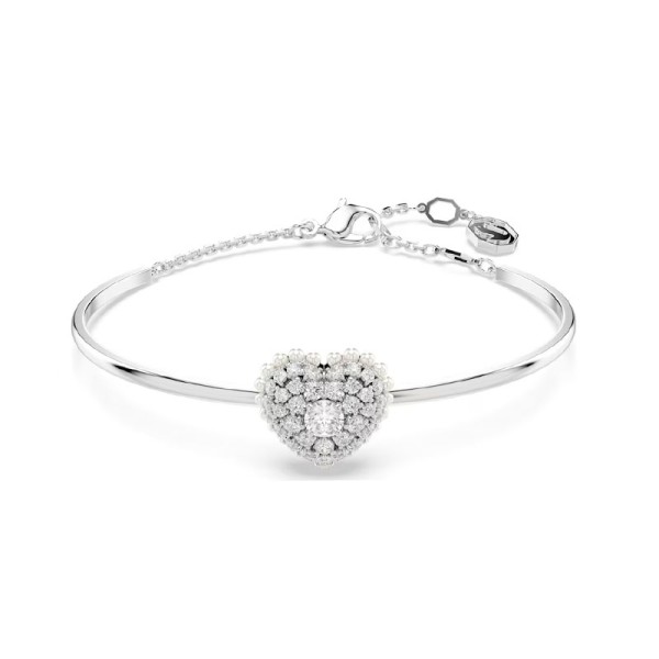 Swarovski βραχιόλι υπερβολής Καρδιά, Λευκό, ρόδιο 5684385 Swarovski βραχιόλι υπερβολής Καρδιά, Λευκό, ρόδιο 5684385