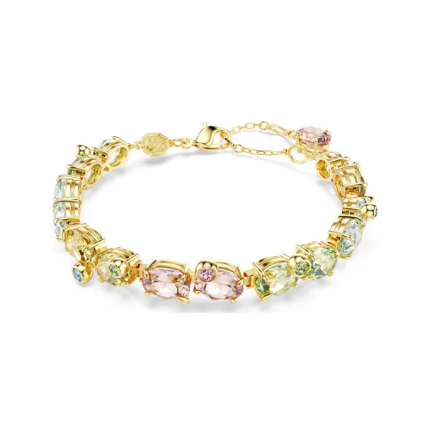Swarovski Βραχιόλι Tennis Gema Μείξη κοπών, Πολύχρωμο, Επιμετάλλωση σε χρυσαφί τόνο 5705808 Swarovski Βραχιόλι Tennis Gema Μείξη κοπών, Πολύχρωμο, Επιμετάλλωση σε χρυσαφί τόνο 5705808