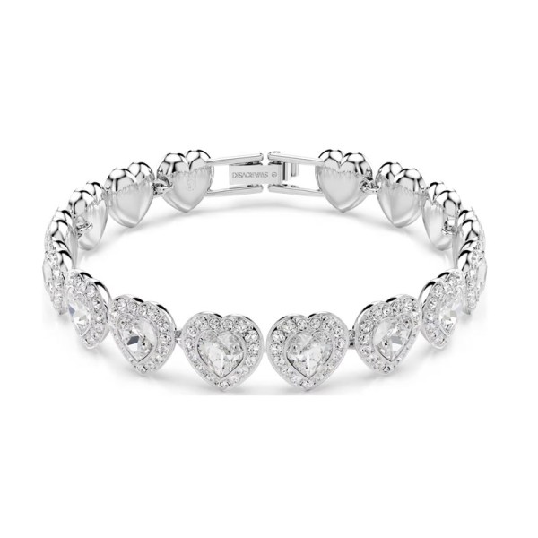 Swarovski Βραχιόλι Tennis Ariana Grande Μείξη κοπών, Καρδιά, Λευκό, Επιμετάλλωση ροδίου 5720860 Swarovski Βραχιόλι Tennis Ariana Grande Μείξη κοπών, Καρδιά, Λευκό, Επιμετάλλωση ροδίου 5720860