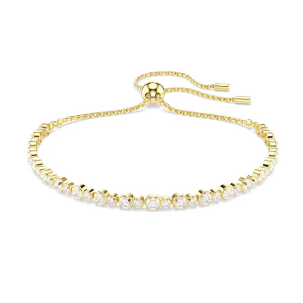 Swarovski Βραχιόλι Tennis Matrix Στρογγυλή κοπή, Λευκό, Επιμετάλλωση σε χρυσαφί τόνο 5730709 Swarovski Βραχιόλι Tennis Matrix Στρογγυλή κοπή, Λευκό, Επιμετάλλωση σε χρυσαφί τόνο 5730709
