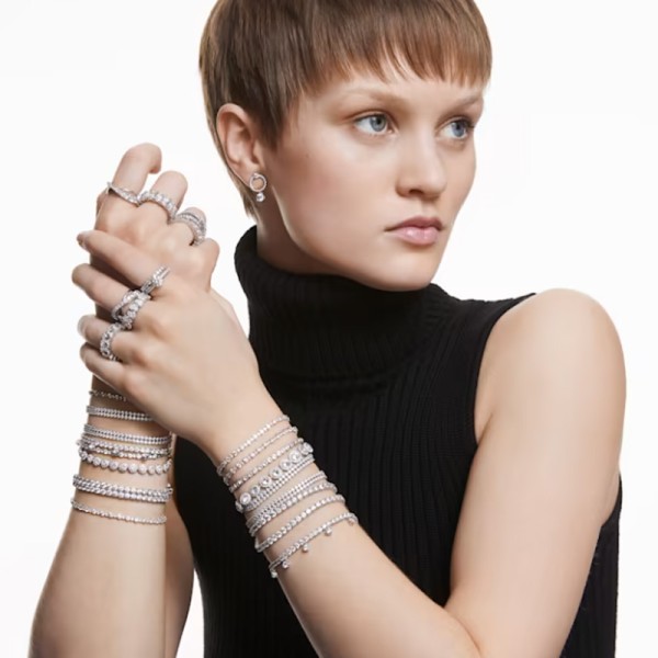 Swarovski Δαχτυλίδι Βιττόρε Ορθογώνιας κοπής Λευκό επιμεταλλωμένο 5562129 Swarovski Δαχτυλίδι Βιττόρε Ορθογώνιας κοπής Λευκό επιμεταλλωμένο 5562129